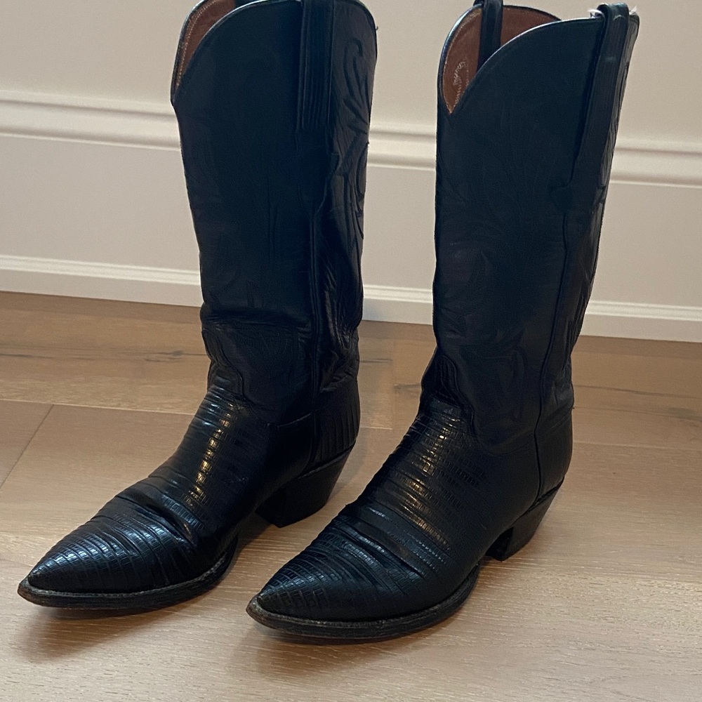 Black Lucchese western boots